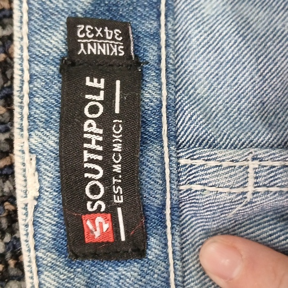 SOUTH POLE Moto Skinny Jeans 34 X 32 - Picture 3 of 6
